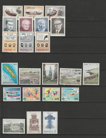 Faroer 1987 - 1989. Kavel postfrisse zegels. beschikbaar voor biedingen