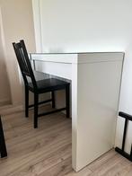 MALM Toilettafel wit 120x41cm met stoel, Huis en Inrichting, Minder dan 100 cm, 100 tot 150 cm, Zo goed als nieuw, Hout