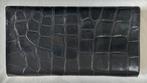 Vintage clutch / handtas van zwart krokodillenleer., Verzenden, Gebruikt, Zwart, Handtas