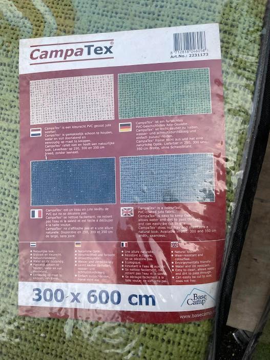 CampaTex groen vloerkleed 300 x 600 en 250 x 600, Caravans en Kamperen, Caravan accessoires, Nieuw, Ophalen of Verzenden