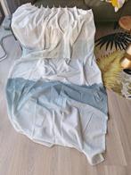 Nieuw, erg mooi turquoise/wit gordijn, Huis en Inrichting, Stoffering | Gordijnen en Lamellen, 100 tot 150 cm, 200 cm of meer