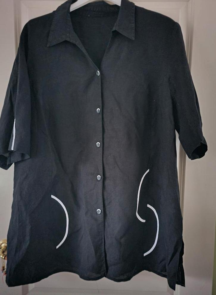 Apart jasje/blouse maat 52?, Kleding | Dames, Grote Maten, Zo goed als nieuw, Blouse of Tuniek, Zwart, Ophalen of Verzenden