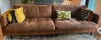 Ruime Cognac Lederen 3-zits Bank, Huis en Inrichting, Banken | Bankstellen, Ophalen, 250 tot 300 cm, Gebruikt, Driepersoons
