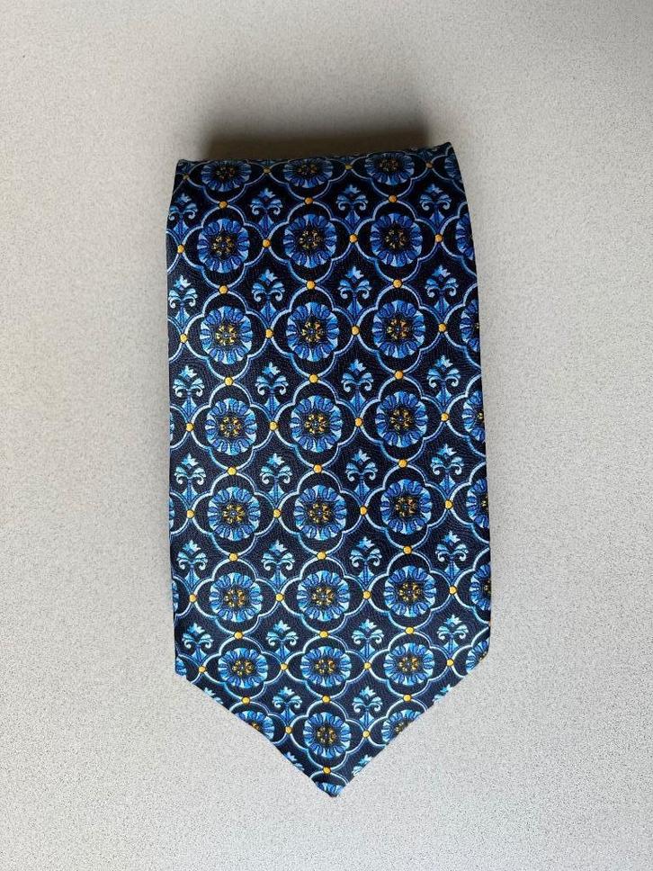 Stropdas van C&A Canda blauw marine geel, Kleding | Heren, Stropdassen, Zo goed als nieuw, Met patroon, Blauw, Ophalen