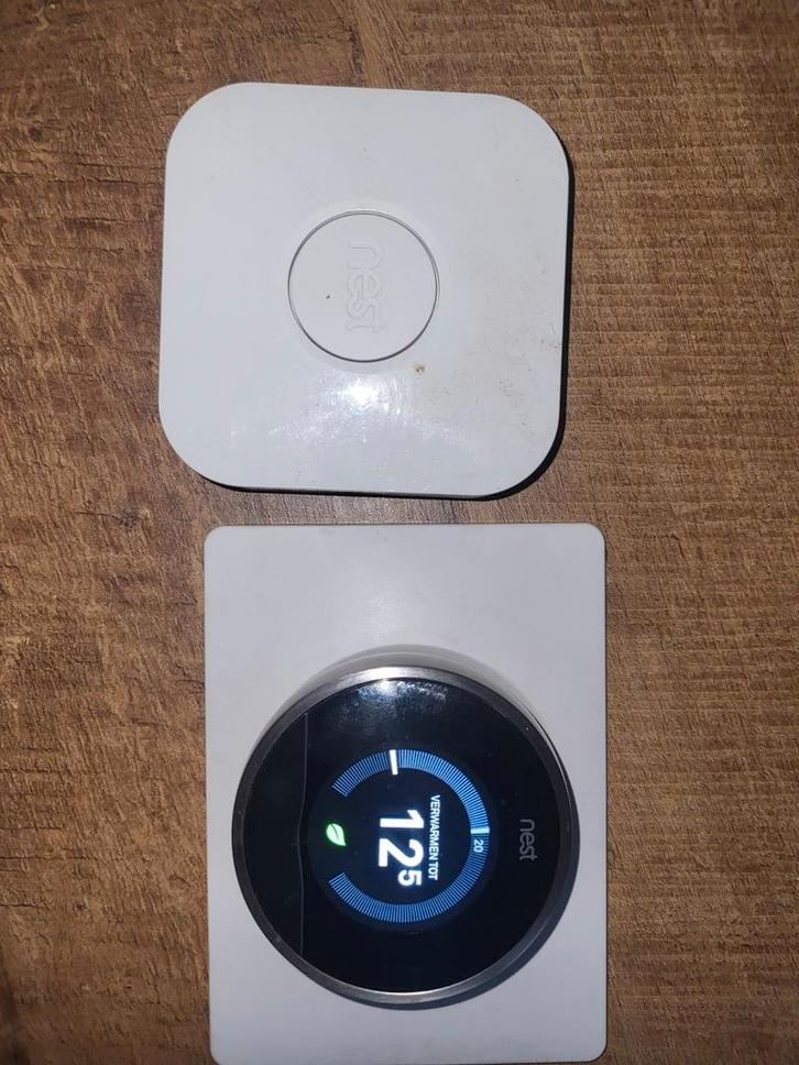 Nest Slimme Thermostaat met Heat Link en Aansluitschema, Doe-het-zelf en Verbouw, Thermostaten, Gebruikt, Slimme thermostaat, Ophalen of Verzenden