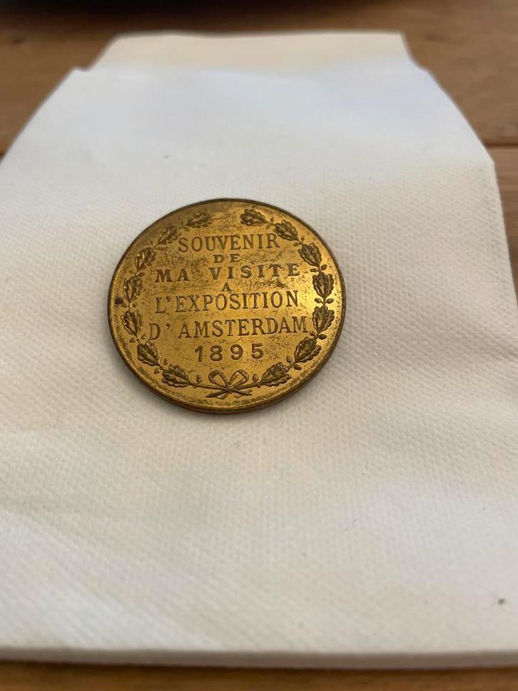 Penning Wereldtentoonstelling Amsterdam 1895, Postzegels en Munten, Munten | Europa | Niet-Euromunten, Losse munt, Frankrijk, Ophalen