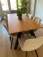 Eettafel 90x200cm, Ophalen, Eikenhout, 50 tot 100 cm, Zo goed als nieuw