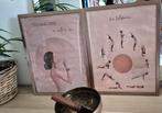 2x canvas met lijst yoga - mindfulness theme, Ophalen of Verzenden, Zo goed als nieuw, Schilderij