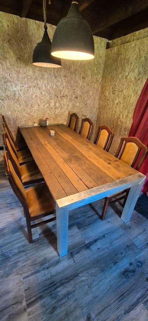 Authentieke Café Stoelen met Lederen Zitting, Antiek en Kunst, Antiek | Meubels | Stoelen en Banken, Ophalen