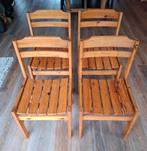 Vintage Zweedse Houten Stoeltjes, Huis en Inrichting, Stoelen, Ophalen, Zo goed als nieuw, Bruin, Vier