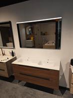 Badmeubel met dubbele wasbak, spiegel - showmodel, Huis en Inrichting, Ophalen, 100 tot 150 cm, Nieuw, Minder dan 100 cm