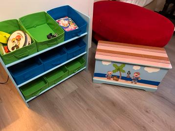 Leuke speelgoedkist + opbergrek – goede staat! beschikbaar voor biedingen