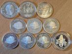 NL. Overzee Antillen 10x 25 & 50 Gulden 1982-1998  Zilver, Ophalen of Verzenden, Nederland, Munten