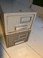 Vintage stapelbare archieflades - 2 stuks, Huis en Inrichting, Kasten | Roldeurkasten en Archiefkasten, Ophalen, Minder dan 50 cm