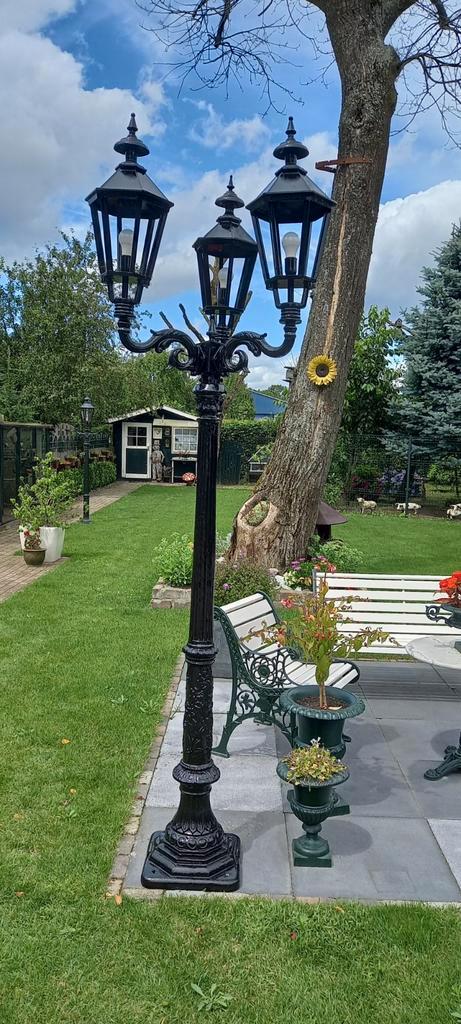 de "Nieuwste" lantaarnpalen o.a 3-kroon in mijn assortiment., Tuin en Terras, Buitenverlichting, Zo goed als nieuw, Aluminium