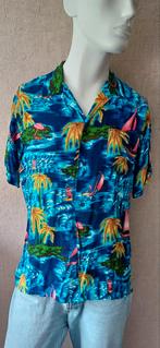 Vintage Hawai heren Blouse L Nieuwstaat, Kleding | Heren, Overhemden, Verzenden, Zo goed als nieuw, Blauw, Halswijdte 41/42 (L)