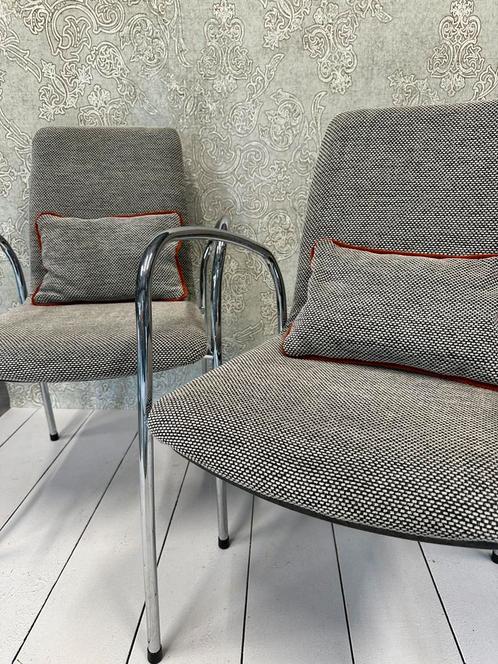 Set van vier Kusch&co eetkamerstoelen, Huis en Inrichting, Stoelen, Zo goed als nieuw, Vier, Metaal, Stof, Overige kleuren, Ophalen of Verzenden