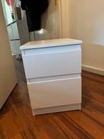 Ikea Malm nachtkastje met 2 lades, Ophalen, Zo goed als nieuw, Hout, Minder dan 45 cm