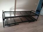 Zwart metalen bed en onderschuifbed met spiraalbodem 80x200, Ophalen, Eenpersoons, Eenvoudig, Zwart