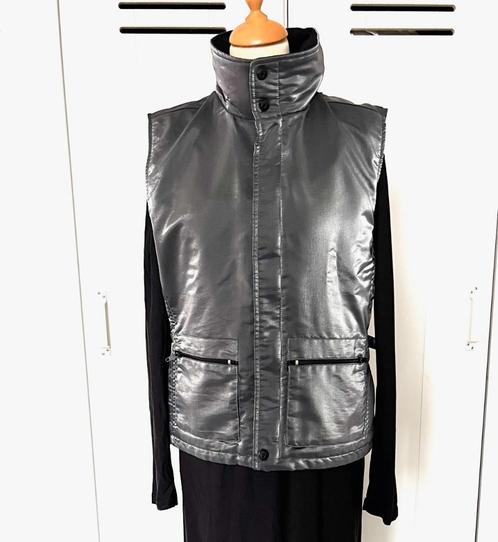 vintage VERSACE INTENSIVE bodywarmer zilver metallic mt M, Kleding | Dames, Bodywarmers, Gedragen, Maat 38/40 (M), Overige kleuren