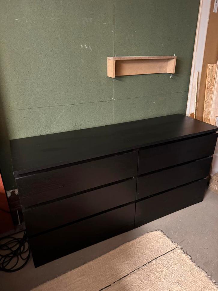 IKEA MALM lade kast 6 lades zwartbruin > MOET SNEL WEG!, Huis en Inrichting, Woonaccessoires | Kisten, Gebruikt, Minder dan 50 cm