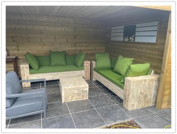 Steigerhout Loungebank Tuinset Terras Banken Tuin Meubelen beschikbaar voor biedingen