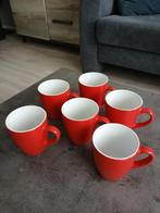 6 rode koffiekopjes, totaalprijs 3 euro, Huis en Inrichting, Keuken | Servies, Ophalen, Gebruikt, Overige stijlen, Kop(pen) en/of Schotel(s)