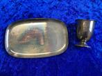 Verzilverd schaaltje en lepelvaasje van Douwe Egberts, Ophalen of Verzenden, Gebruikt, Gebruiksvoorwerp