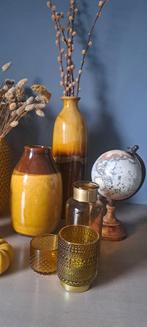 Diverse accessoires OKERGEEL, Huis en Inrichting, Woonaccessoires | Vazen, Ophalen, Overige kleuren, Glas, Minder dan 50 cm