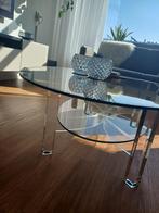 Salontafel volglas ovaal, Huis en Inrichting, Tafels | Salontafels, Ophalen, 100 tot 150 cm, 50 tot 100 cm, Zo goed als nieuw