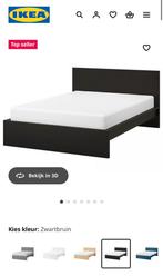 2-persoons 140x200 bed IKEA MALM zwart bruin gratis afhalen, Ophalen, Gebruikt, Zwart, Tweepersoons