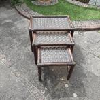 vintage manou dik rotan mimiset - nesting tables - jaren '70, Huis en Inrichting, Tafels | Bijzettafels, Ophalen, Minder dan 55 cm