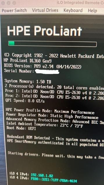 HP Proliant DL360 Gen9 E5-2660V4 aangeboden beschikbaar voor biedingen