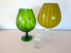 2 grote vintage Empoli glazen, Ophalen of Verzenden