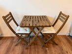 ASKHOLMEN Tafel+2 klapstoelen, Tuin en Terras, Gebruikt, Stoel, Tuinset, Hout
