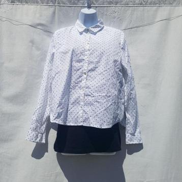 Witte blouse met zwarte stippen en sterren.mt 40 Merk Esprit beschikbaar voor biedingen