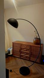 zwart metalen booglamp met gouden kap, Ophalen of Verzenden, Gebruikt, Metaal