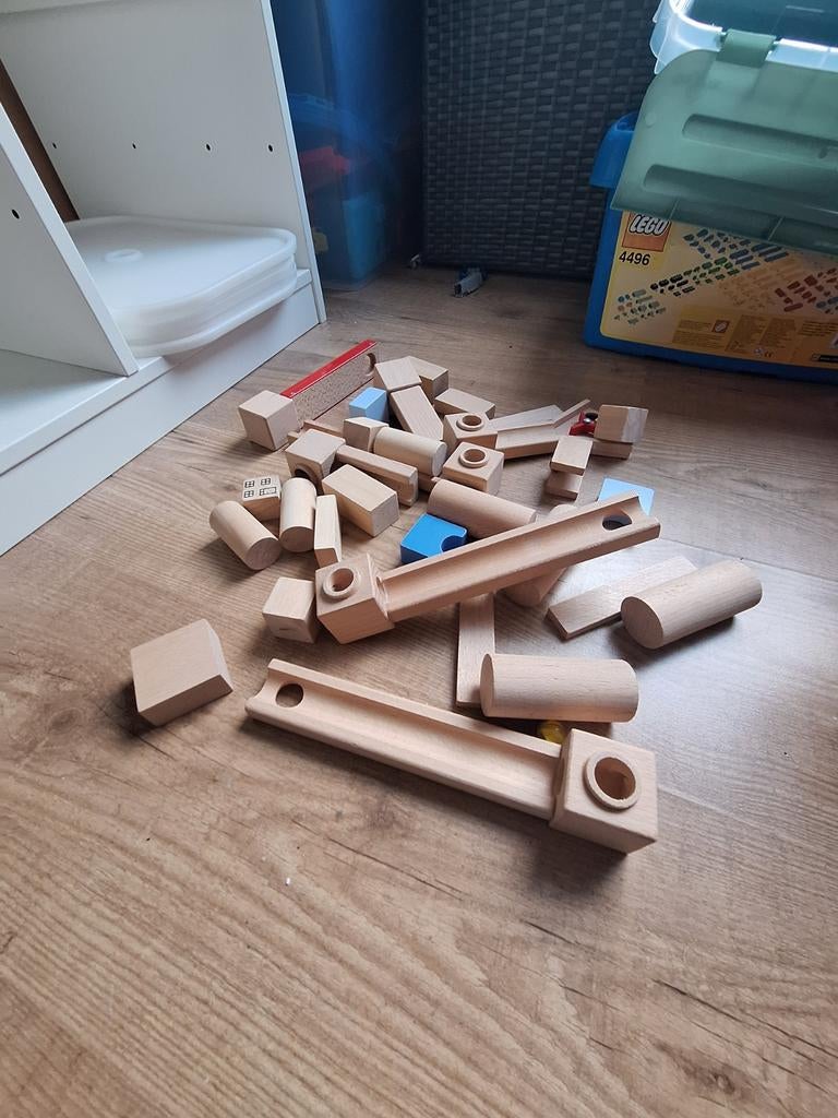 Houten knikkerbaan set, Ophalen of Verzenden, Gebruikt, Overige merken