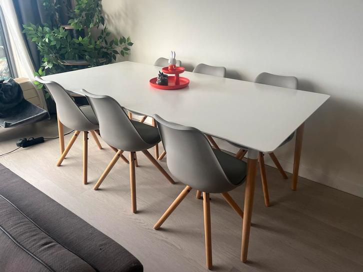 Mooie uitschuifbare eettafel 200x100cm + extra bladen, Huis en Inrichting, Tafels | Eettafels, Gebruikt, 50 tot 100 cm, 200 cm of meer