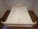 Mooi grenen whitewash bed 180x210 met 2 verstelbare bodems, Huis en Inrichting, Ophalen, Tweepersoons, Landelijk, 180 cm