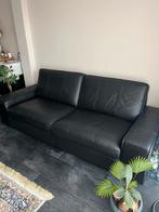 Zwarte leren bank - Zo goed als nieuw!!, Huis en Inrichting, Banken | Bankstellen, Ophalen, Zo goed als nieuw, Rechte bank, 200 tot 250 cm