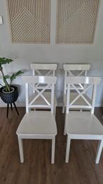 Ikea ingolf 4 stoelen wit, Ophalen, Wit, Zo goed als nieuw, Vier