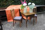 Te koop 2 Vintage stoelen met tafel en 2 aardewerkpotten, Ophalen, Gebruikt, 50 tot 100 cm, Vintage