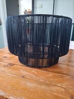 Zwarte rieten hanglampenkap Casa - Goede staat!, Ophalen, 25 tot 50 cm, Zwart, Rond