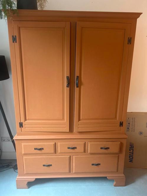 Massief Houten Kledingkast, Huis en Inrichting, Kasten | Kledingkasten, Gebruikt, 150 tot 200 cm, 100 tot 150 cm, 50 tot 75 cm