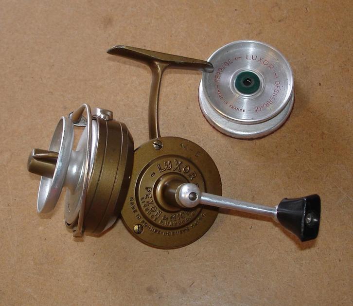 vintage molen LUXOR  1R - B + spoeltje, Watersport en Boten, Hengelsport | Algemeen, Gebruikt, Molen, Ophalen