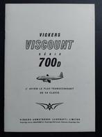 Franstalig boekje van de Viscount 700D (N178), Ophalen of Verzenden, Gebruikt, Boek of Tijdschrift