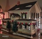 Kerstdorp huisjes met verlichting (kersthuis kerstdecoratie), Ophalen of Verzenden, Zo goed als nieuw