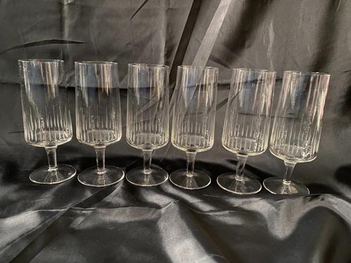 Retro Set van6 Kristallen Bier glazen op voet Maastricht?, Verzamelen, Glas en Borrelglaasjes, Gebruikt, Overige typen, Ophalen