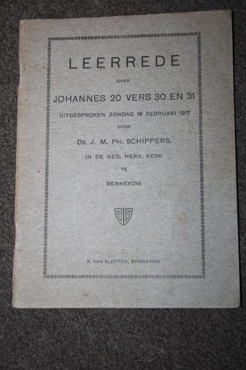 Schaars: Leerrede ds. Schippers te Bennekom (1917) beschikbaar voor biedingen